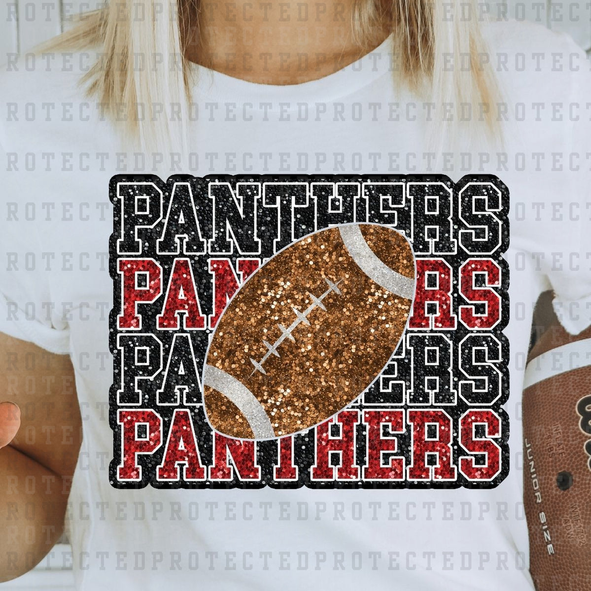 PANTHERS *FAUX SEQUIN* - DTF TRANSFER