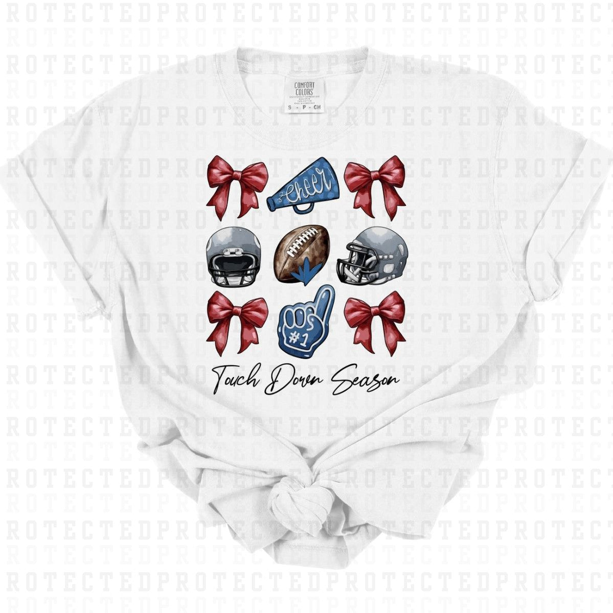 COQUETTE TOUCHDOWN SEASON *MAROON/GREY/BLUE* - DTF TRANSFER