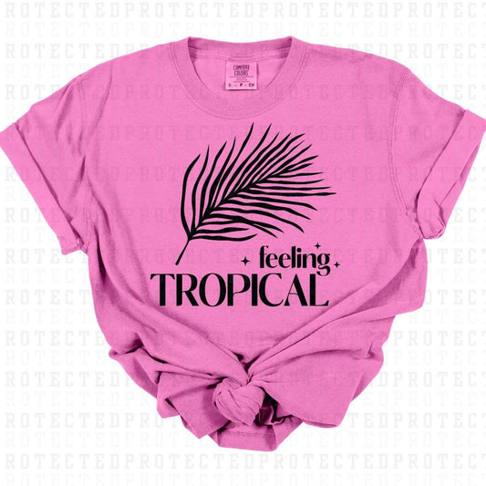 FEELINGS TROPICAL *BLACK - SINGLE COLOR* - DTF TRANSFER