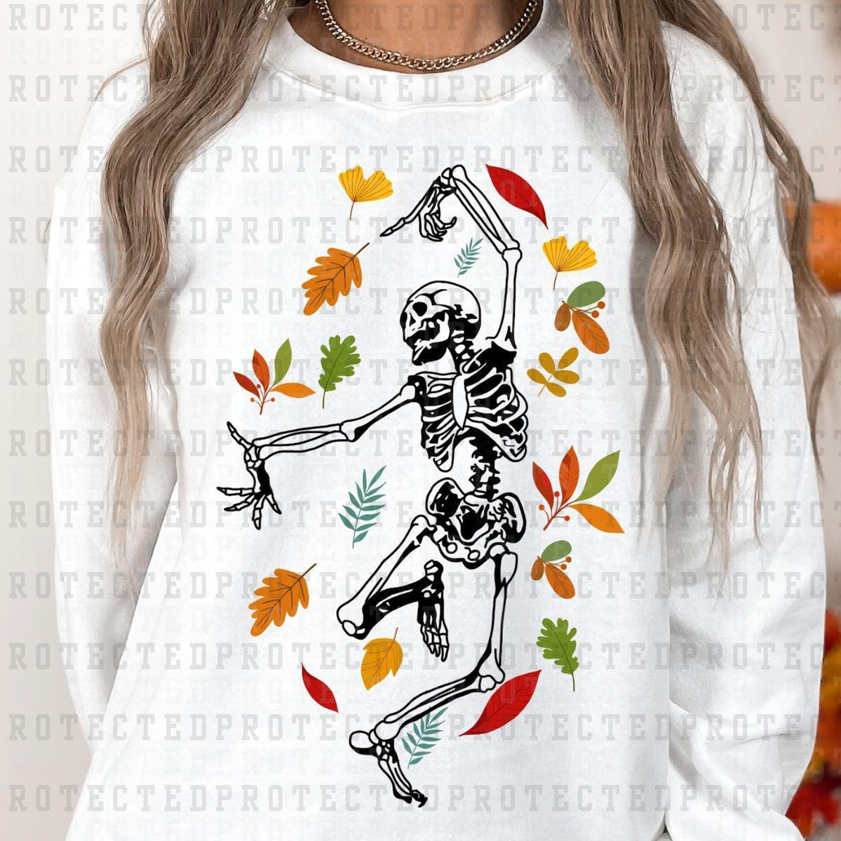 SKELETON DANCING LEAVES - DTF TRANSFER