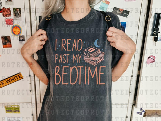 I READ PAST MY BEDTIME - STACKED BOOKS - BLUE MOON - DTF TRANSFER