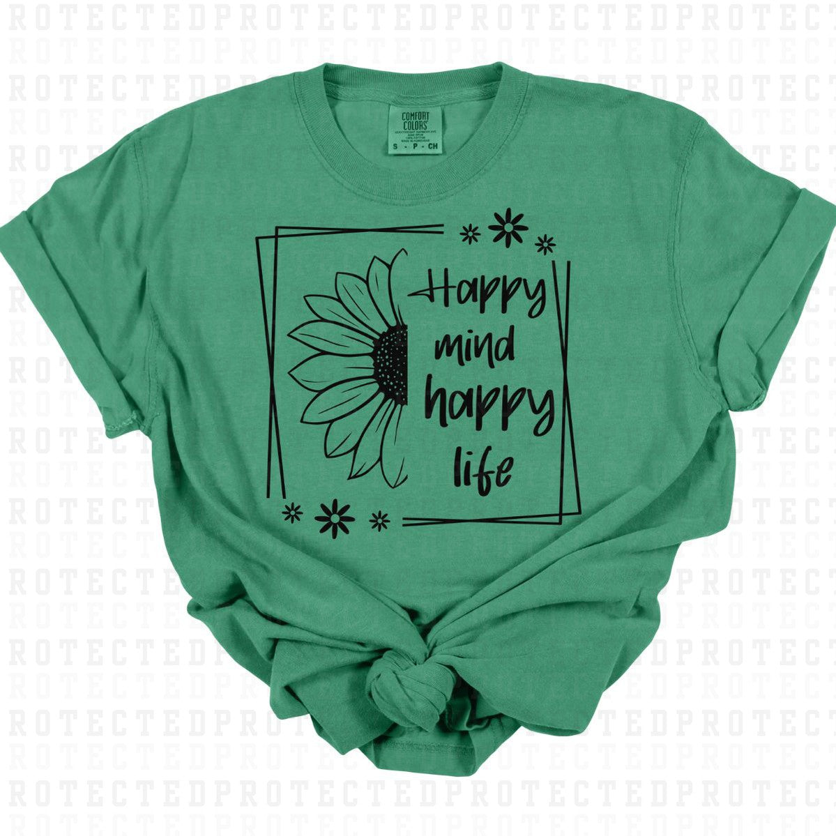 HAPPY MIND HAPPY LIFE *SINGLE COLOR* - DTF TRANSFER