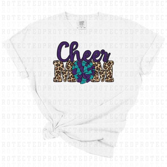 CHEER MOM *TEAL & DARK PURPLE* - DTF TRANSFER