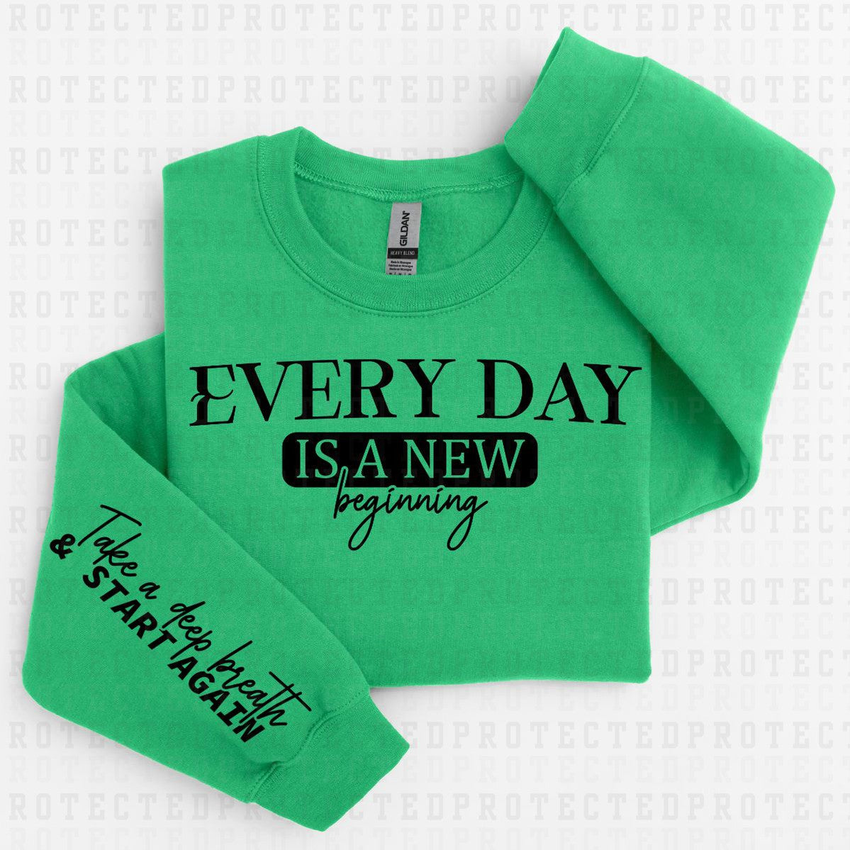 START AGAIN *SINGLE COLOR - SLEEVE DESIGN COMES IN 6"* (FULL FRONT/1 SLEEVE) - DTF TRANSFER