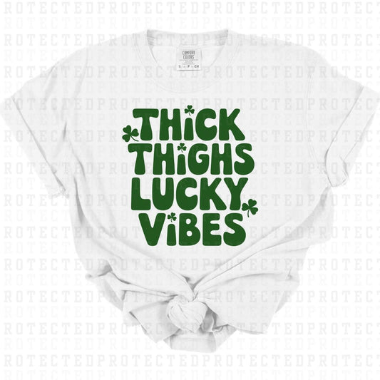 THICK THIGHS LUCKY VIBES *SINGLE COLOR* - DTF TRANSFER