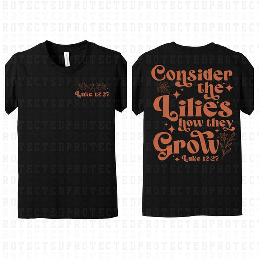 LUKE 12:27 (SINGLE COLOR/POCKET+BACK) - DTF TRANSFER