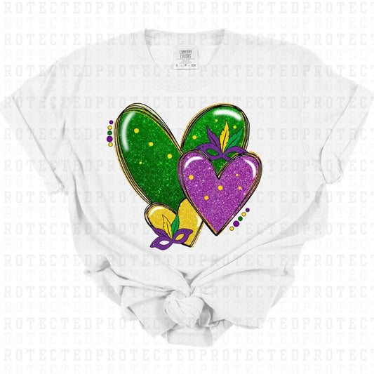 MARDI GRAS HEART *FAUX SEQUIN* - DTF TRANSFER