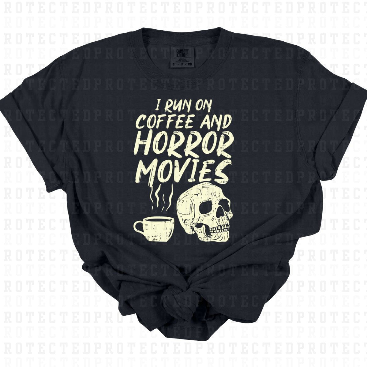 COFFEE & HORROR MOVIES *SINGLE COLOR* - DTF TRANSFER