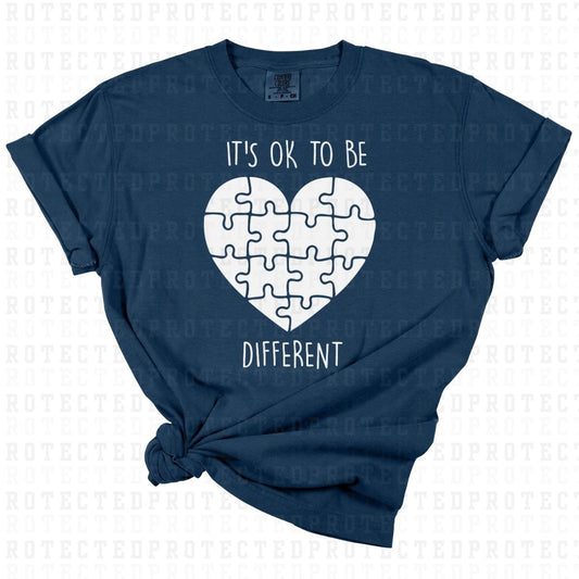 ITS OK TO BE DIFFERENT AUTISM AWARENESS *SINGLE COLOR* - DTF TRANSFER