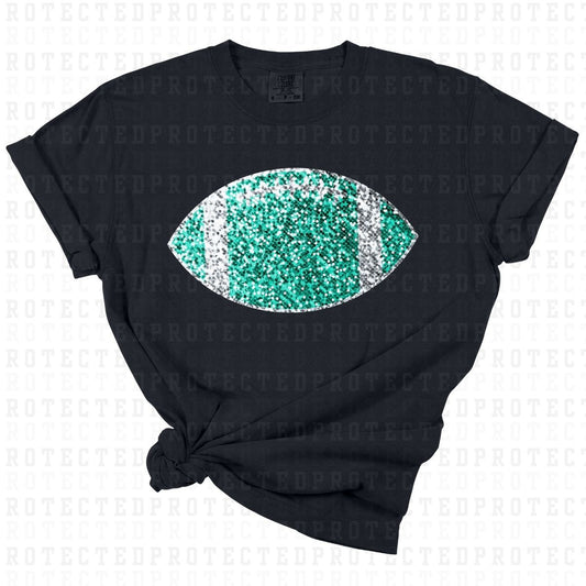 TEAL FOOTBALL *FAUX SEQUIN* - DTF TRANSFER