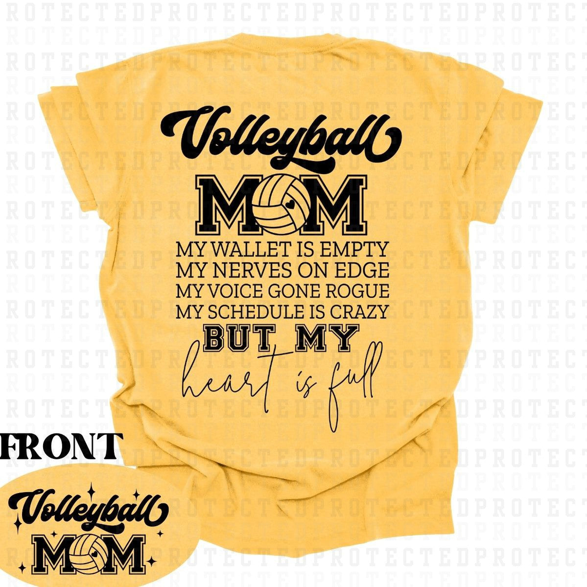 VOLLEYBALL MOM *SINGLE COLOR*(POCKET/BACK) - DTF TRANSFER