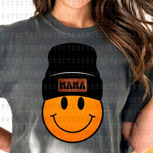 ORANGE MAMA SMILEY BEANIE - DTF TRANSFER