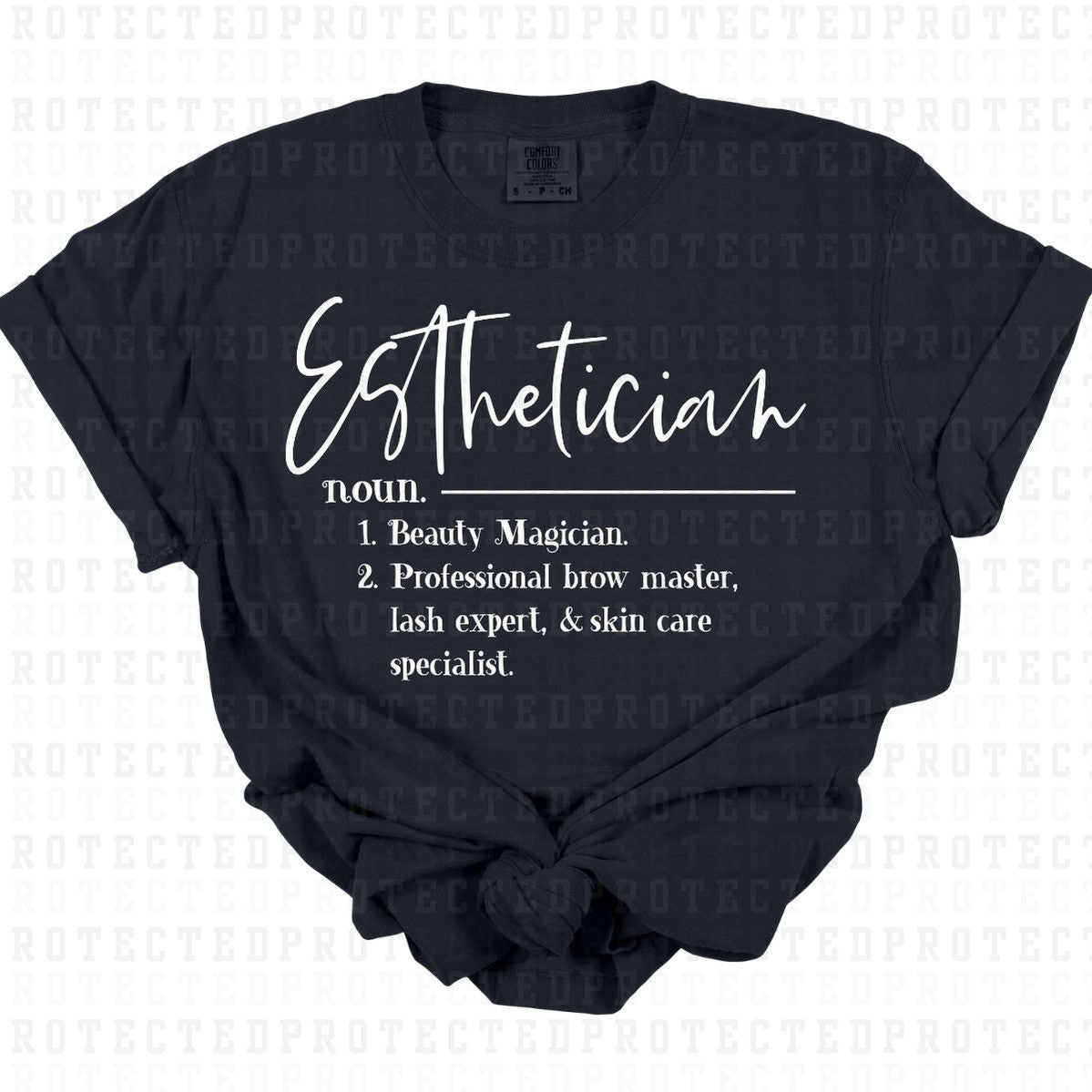 ESTHETICIAN *WHITE TEXT - SINGLE COLOR* - DTF TRANSFER