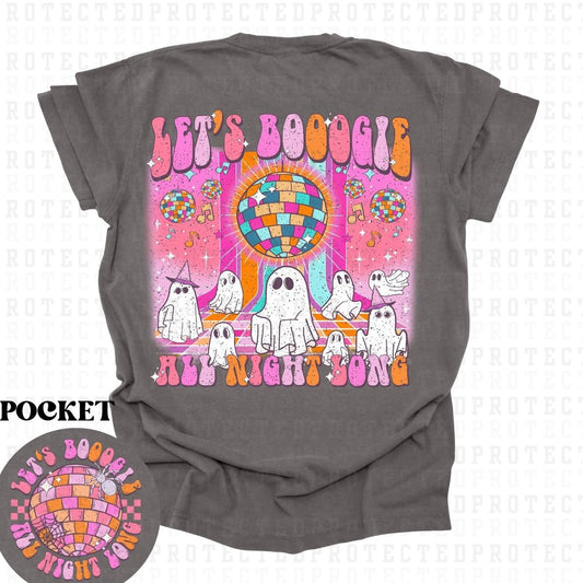 LETS BOOGIE *SPECKLED* (POCKET/BACK) - DTF TRANSFER