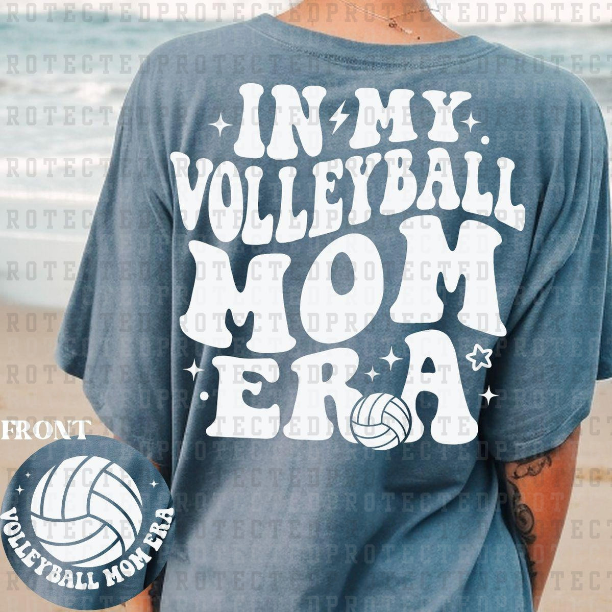 VOLLEYBALL MOM ERA (SINGLE COLOR/POCKET/BACK) - DTF TRANSFER