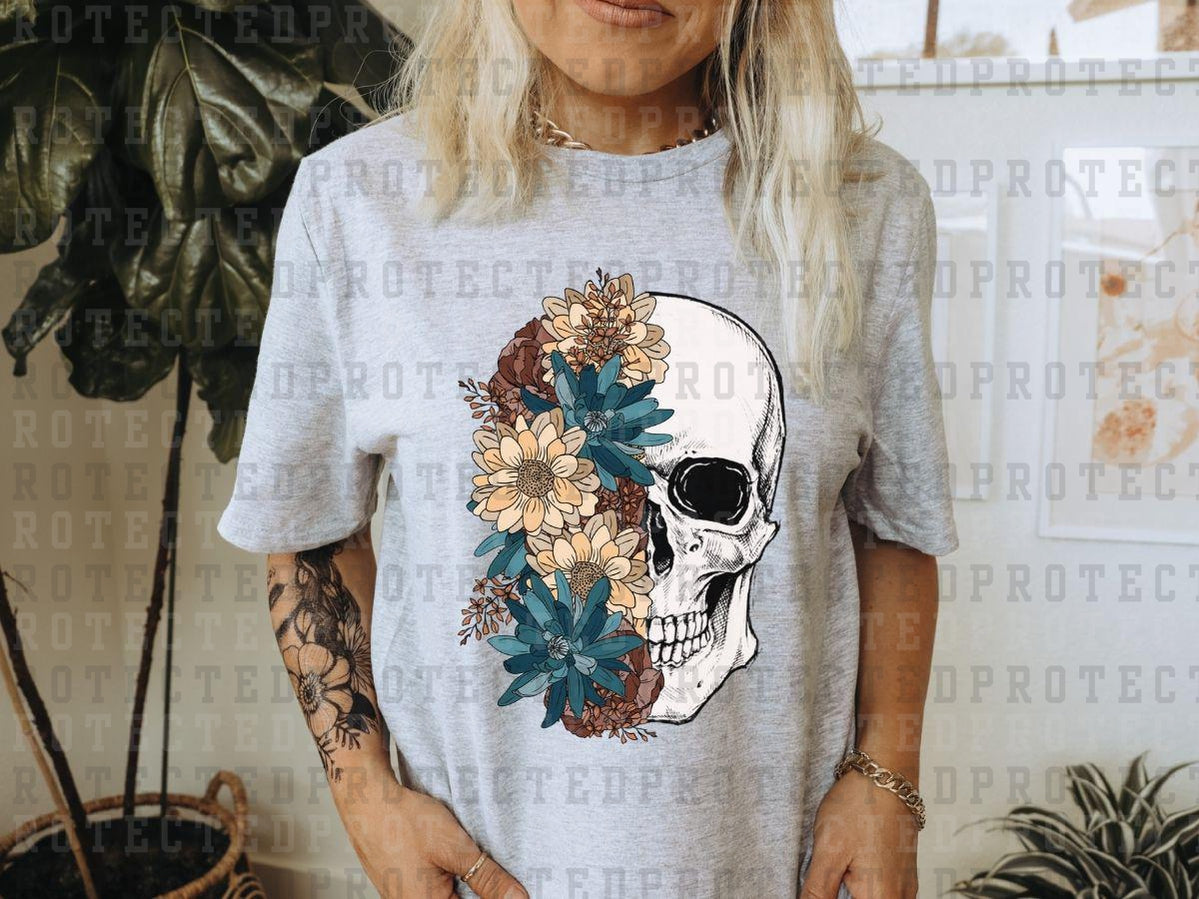 BOHO FLORAL SKULL - DTF TRANSFER