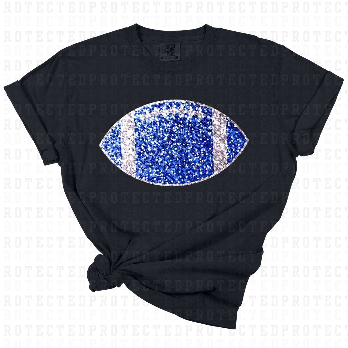 ROYAL BLUE FOOTBALL *FAUX SEQUIN* - DTF TRANSFER