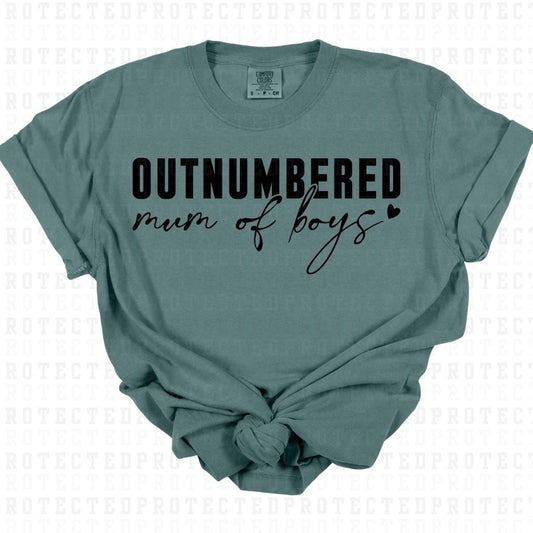 OUTNUMBERED MUM OF BOYS *SINGLE COLOR* - DTF TRANSFER