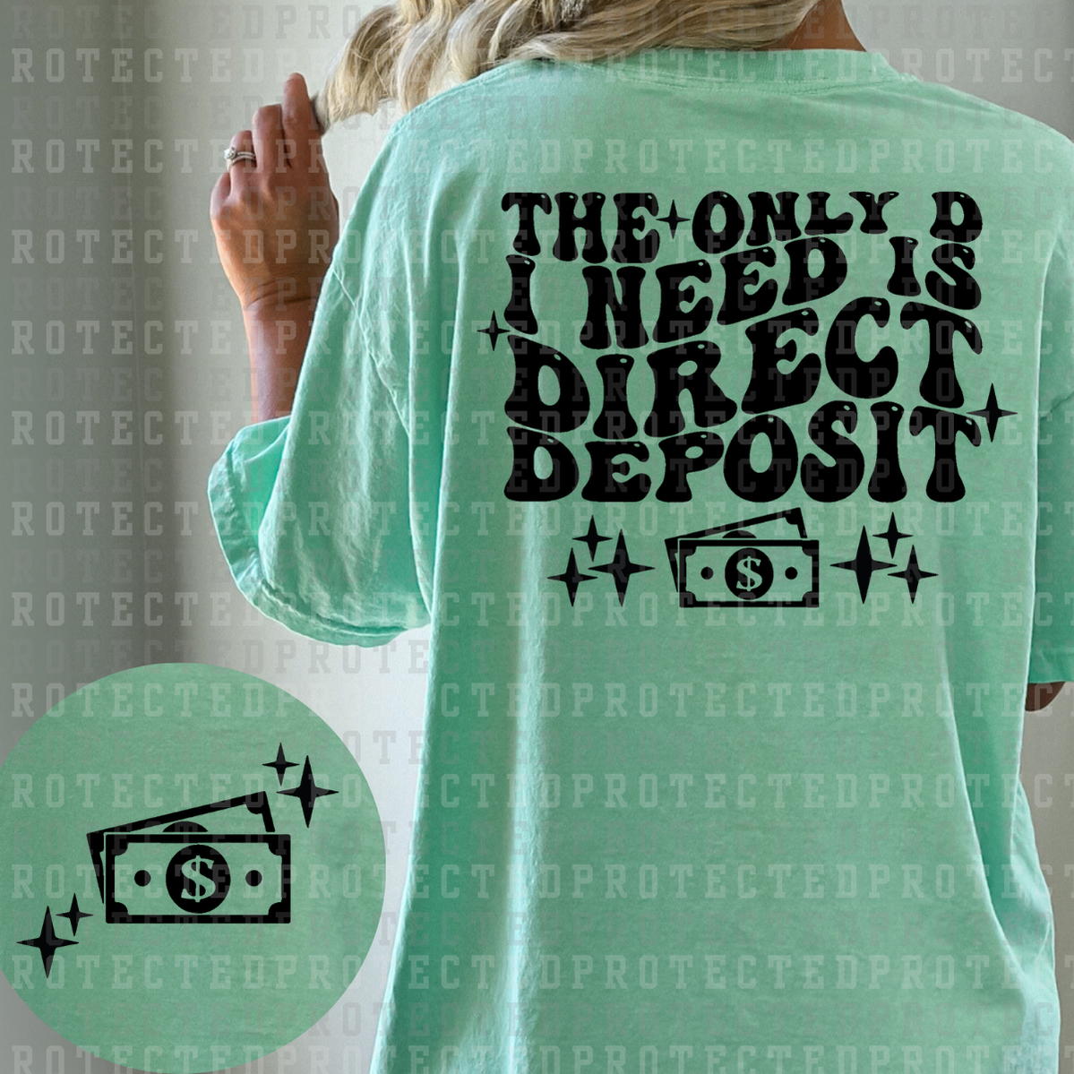 DIRECT DEPOSIT (SINGLE COLOR/POCKET/BACK) - DTF TRANSFER