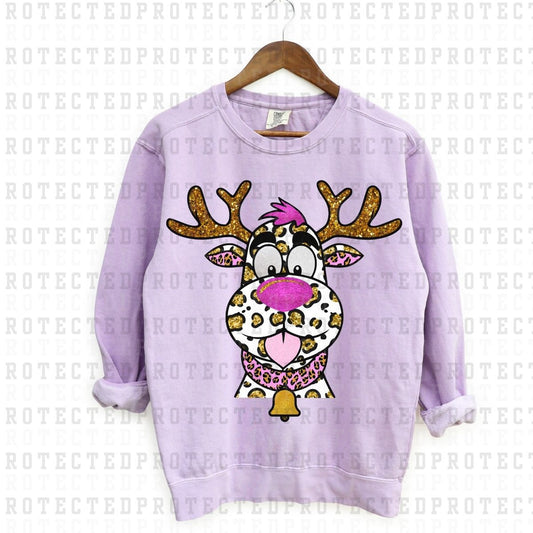 ANIMAL PRINT REINDEER *FAUX SEQUIN* - DTF TRANSFER