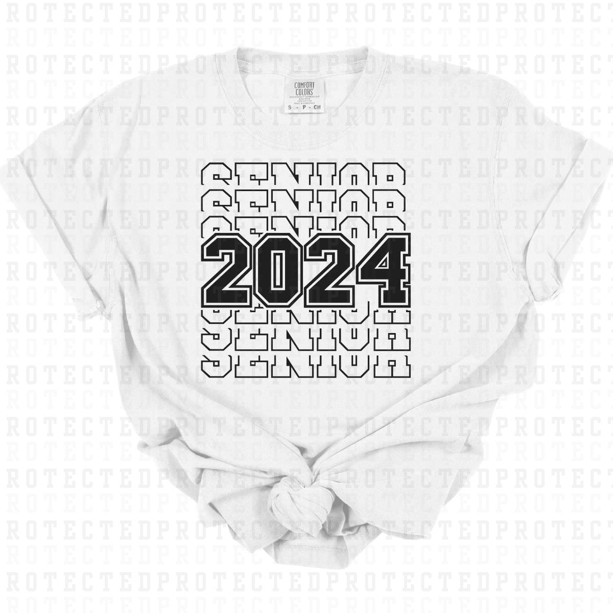 STACKED SENIOR 2024 *SINGLE COLOR* - DTF TRANSFER