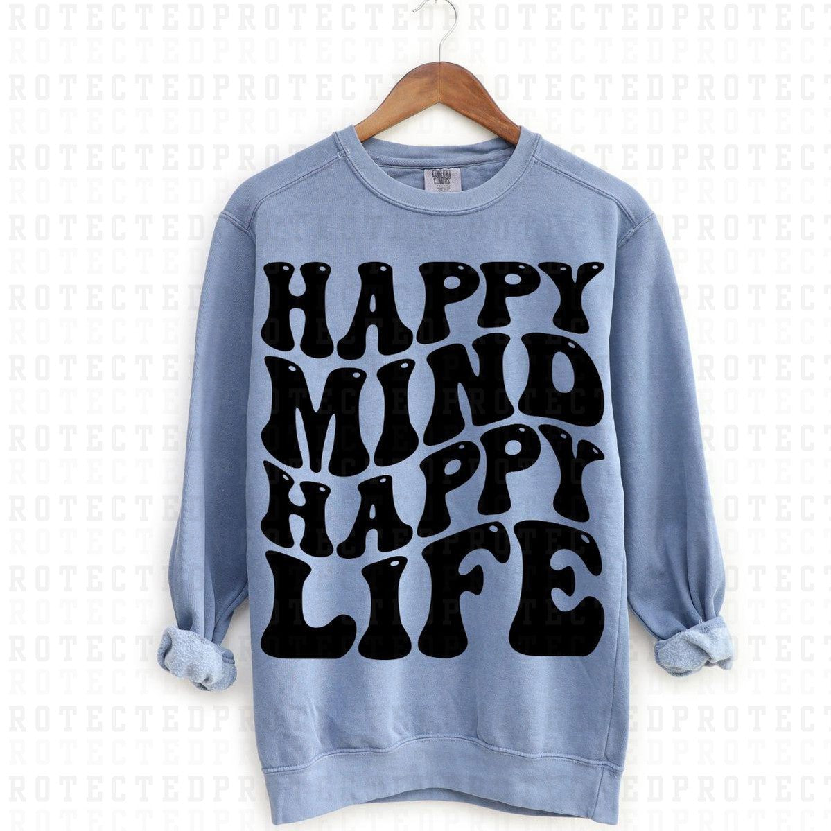 HAPPY MIND HAPPY LIFE *SINGLE COLOR* - DTF TRANSFER