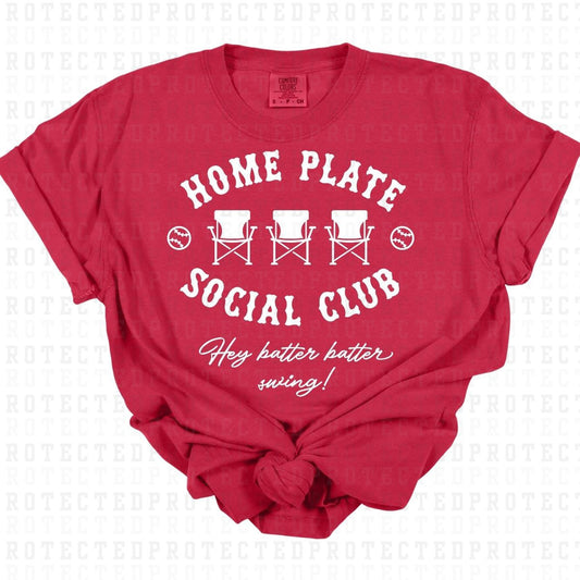 HOME PLATE SOCIAL CLUB HEY BATTER BATTER SWING *WHITE - SINGLE COLOR* - DTF TRANSFER