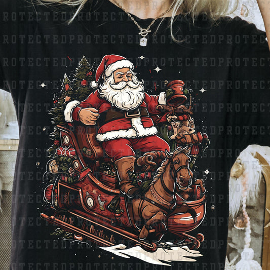 SANTA SLEIGH  *BLACKOUT* - DTF TRANSFER