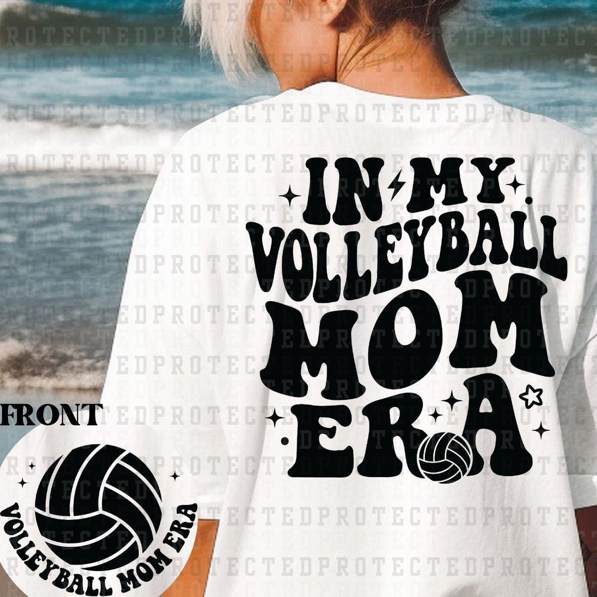 IN MY VOLLEYBALL MOM ERA *BLACK*(FRONT/BACK)- DTF TRANSFER – KAI RAE ...