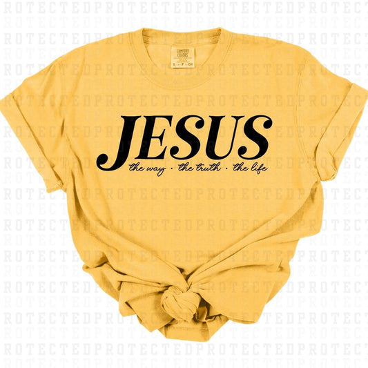 JESUS THE WAY THE TRUTH THE LIFE *BLACK - SINGLE COLOR* - DTF TRANSFER