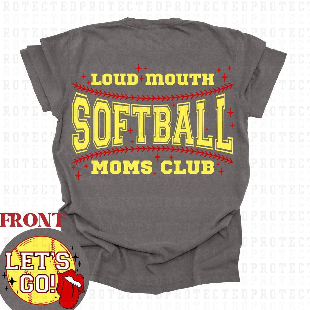 SOFTBALL MOM CLUB (POCKET/BACK) - DTF TRANSFER