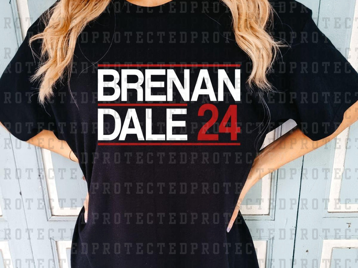 BRENAN + DALE '24 - WHITE/RED  - DTF TRANSFER