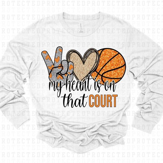 MY HEART IS ON THAT COURT *FAUX SEQUIN* - DTF TRANSFER