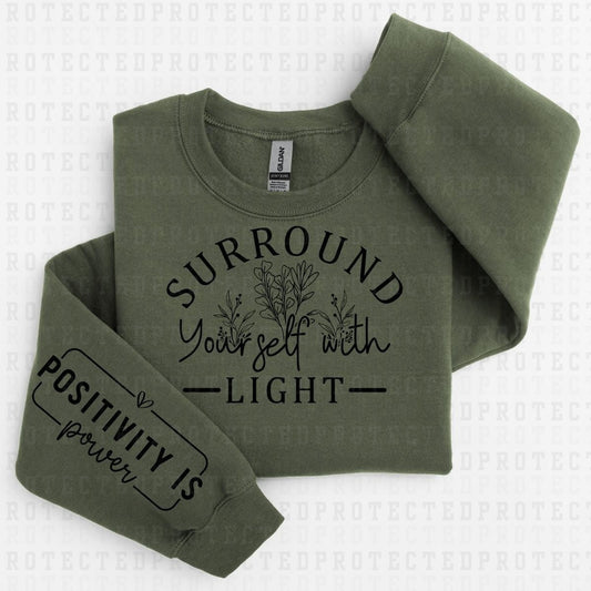 SURROUND YOURSELF - *SINGLE COLOR - SLEEVE DESIGN COMES IN 6"* (FULL FRONT/1 SLEEVE) - DTF TRANSFER