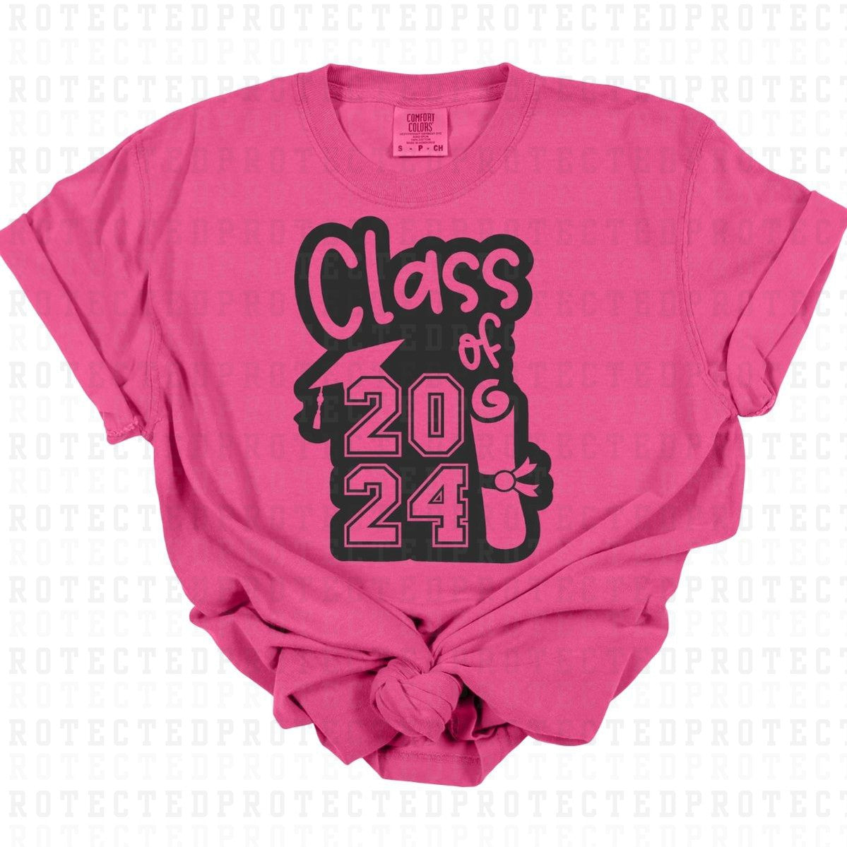 CLASS OF 2024 *SINGLE COLOR* - DTF TRANSFER