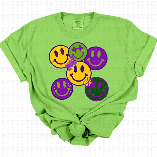 MARDI GRAS SMILEY FACES - DTF TRANSFER