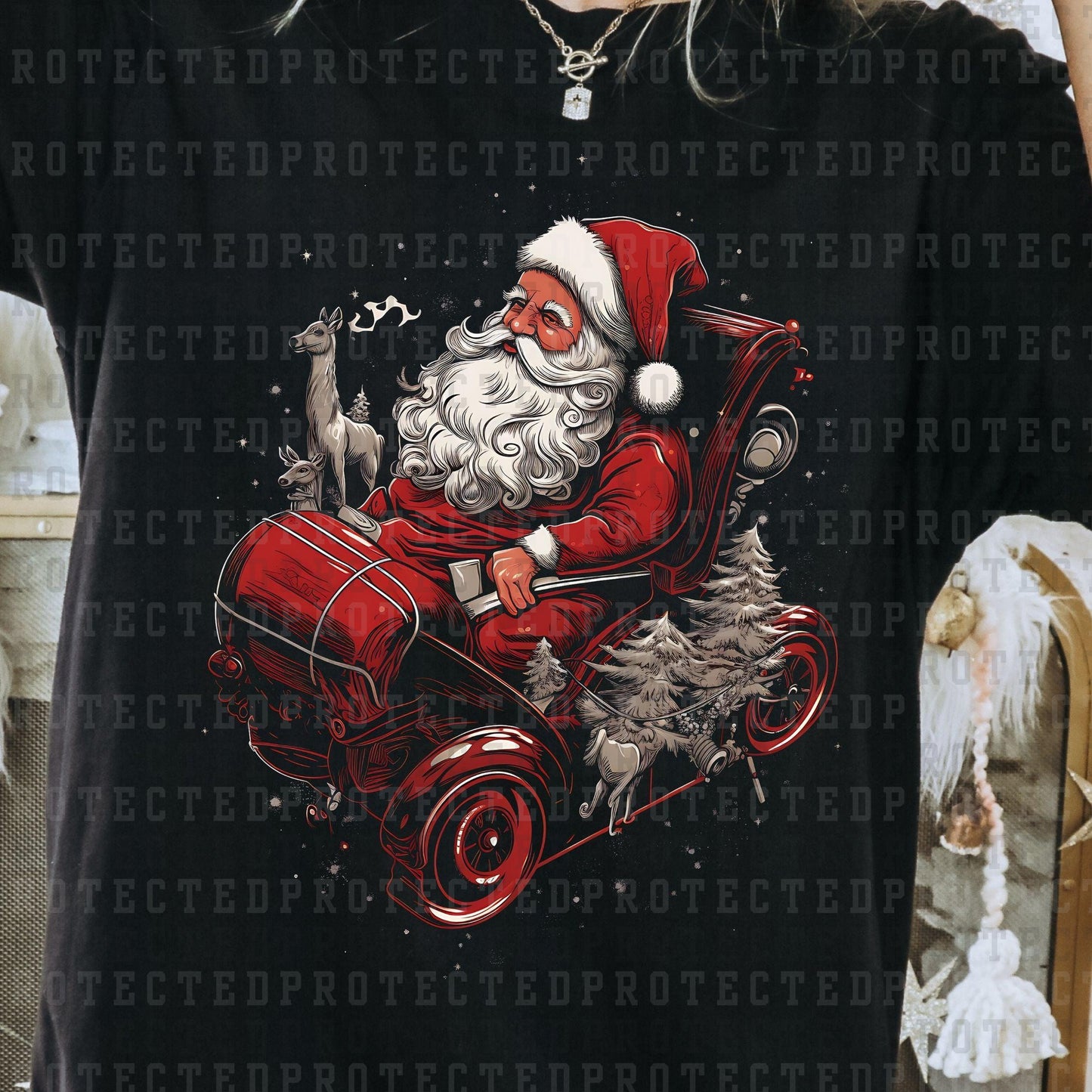 SANTA SLEIGH  *BLACKOUT* - DTF TRANSFER