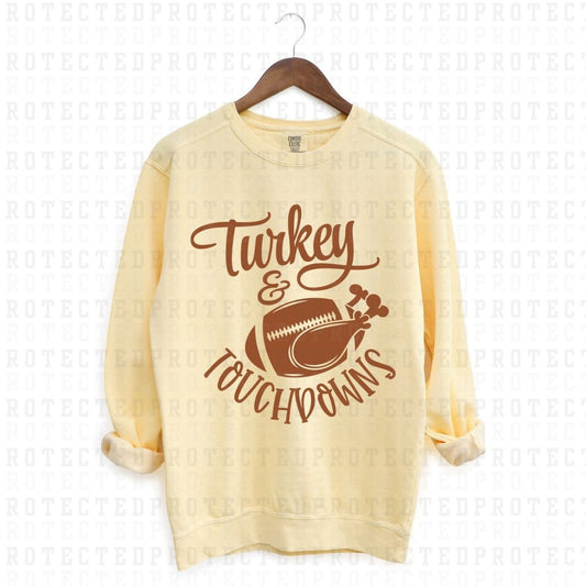 TURKEY & TOUCHDOWNS *SINGLE COLOR* - DTF TRANSFER