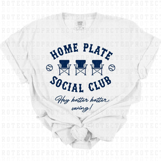 HOME PLATE SOCIAL CLUB HEY BATTER BATTER SWING *BLUE - SINGLE COLOR* - DTF TRANSFER