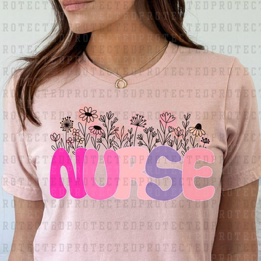 NURSE FLORAL - DTF TRANSFER