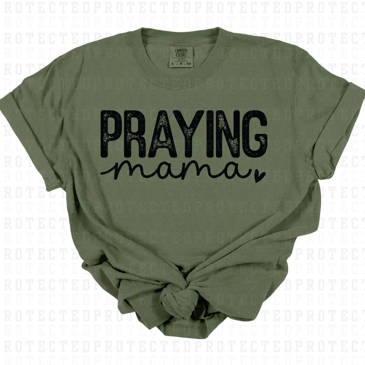 PRAYING MAMA *BLACK - SINGLE COLOR* - DTF TRANSFER