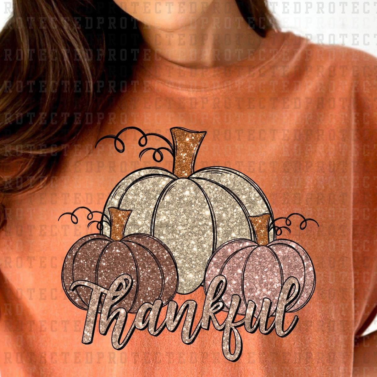 FAUX SEQUIN THANKFUL PUMPKINS - DTF TRANSFER