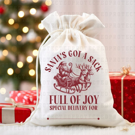 SANTAS GOT A SACK FULL OF JOY *SINGLE COLOR* - DTF TRANSFER