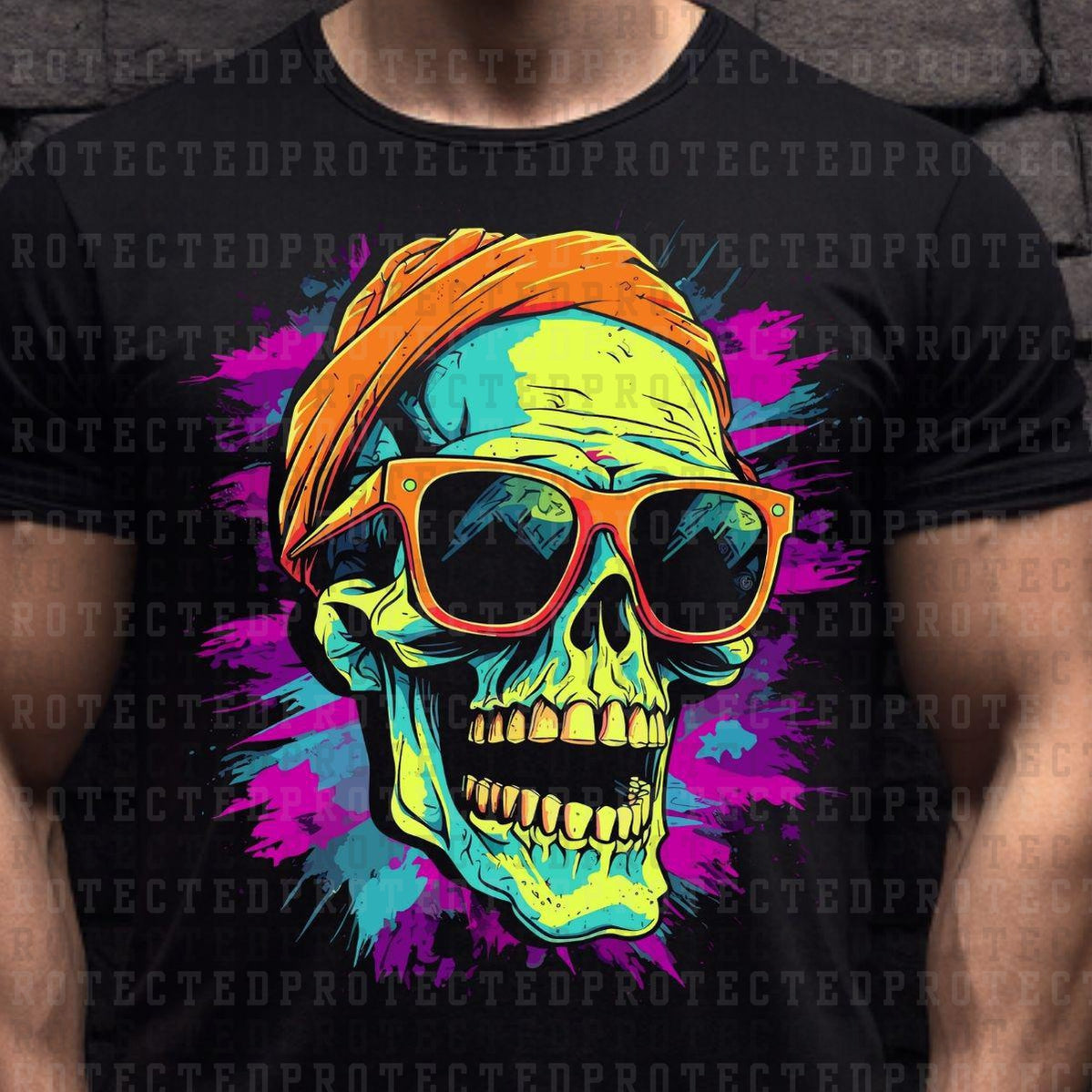 WATER COLOR SKULL - DTF TRANSFER