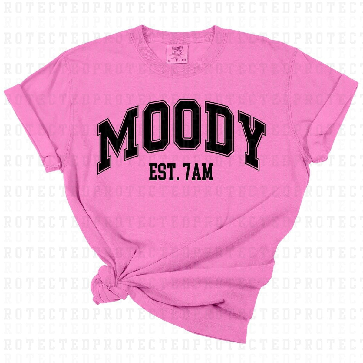 MOODY EST 7AM *BLACK - SINGLE COLOR* - DTF TRANSFER