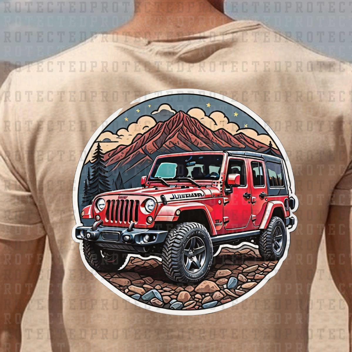 RED JEEP - DTF TRANSFER