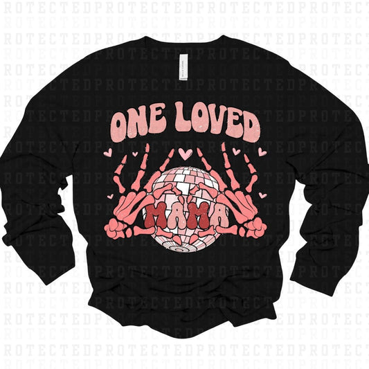 ONE LOVED MAMA *SKELETON W/ HAND HEART* - DTF TRANSFER