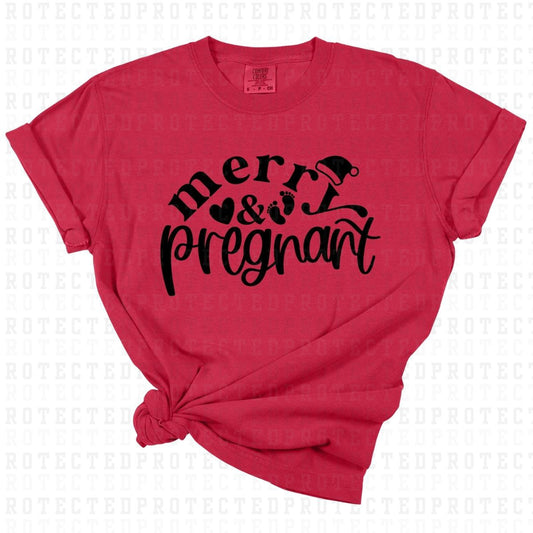 MERRY AND PREGNANT *SINGLE COLOR* - DTF TRANSFER