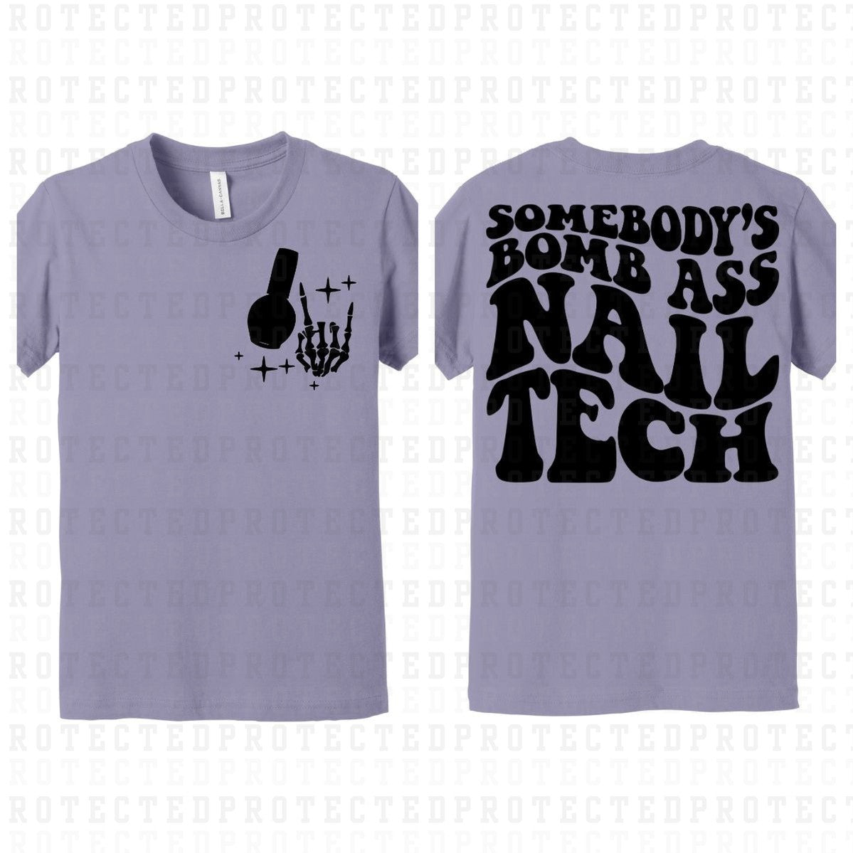 NAIL TECH (SINGLE COLOR/POCKET+BACK) - DTF TRANSFER