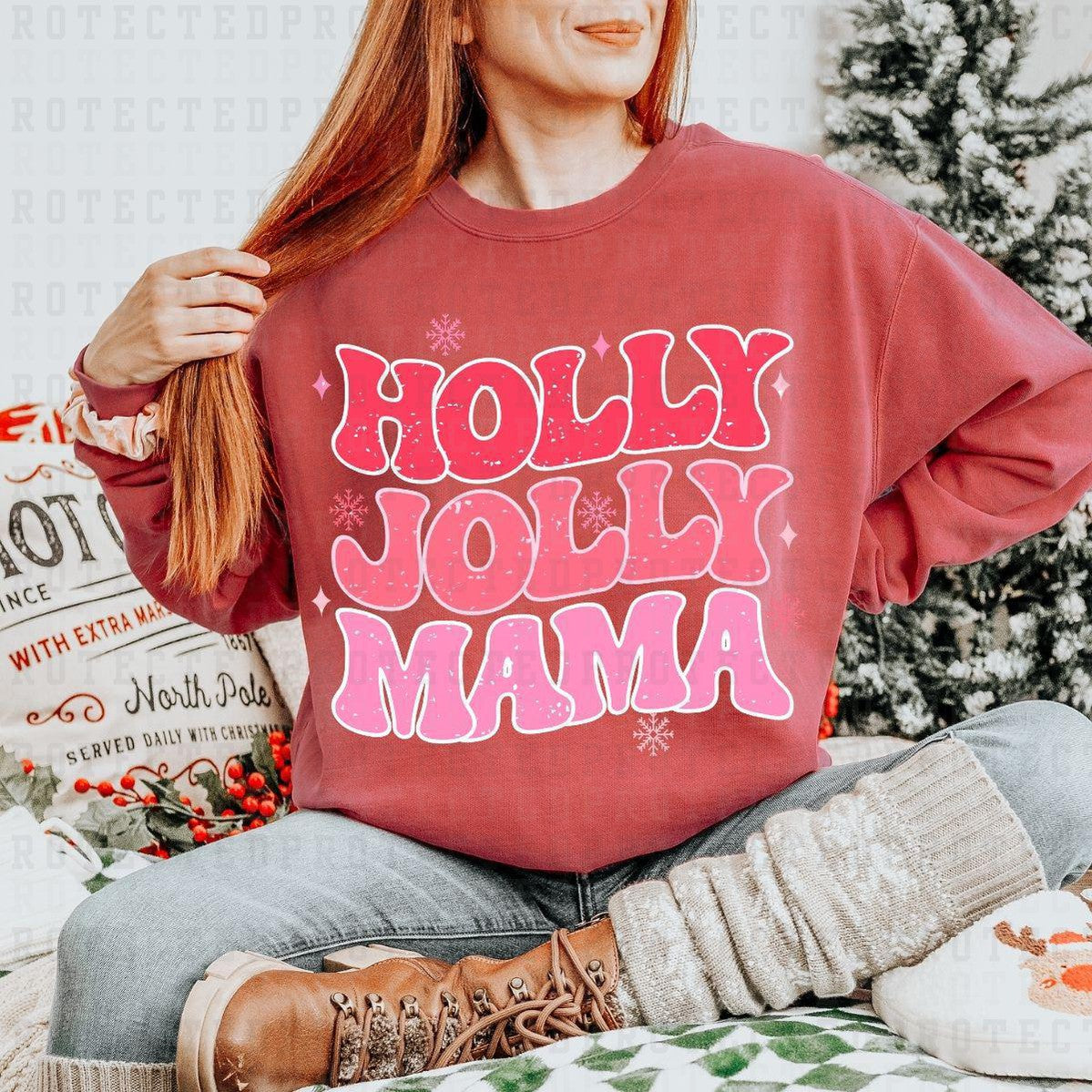 HOLLY JOLLY MAMA - DTF TRANSFER